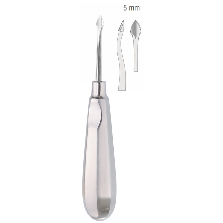 Root elevator according to leg bayonet 5 mm